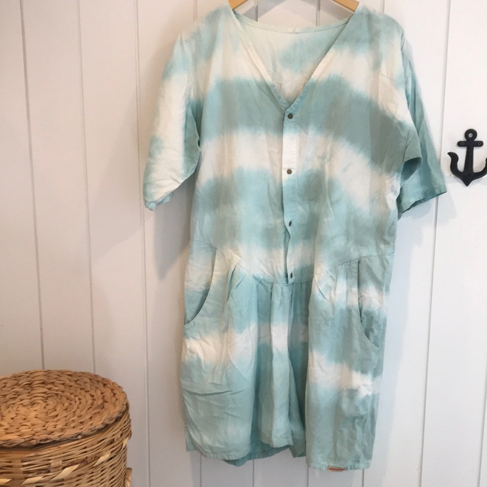 Tie-Dye Button-Up Dress